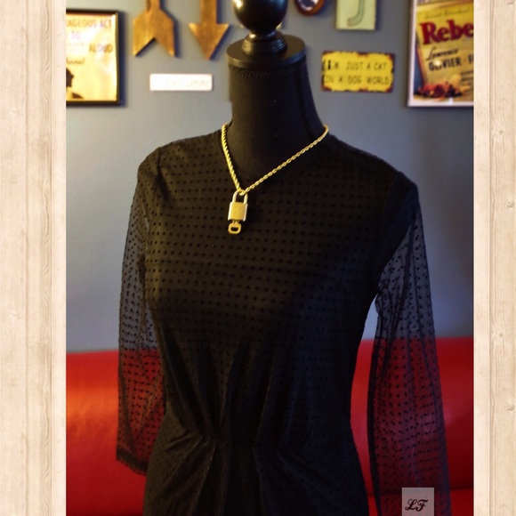 NWT French Connection Sheer Sleeves LBD - Picture 3 of 7